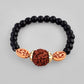 VOJ Rudraksh Black Beaded Elasticated Bracelet - Swadesiicart