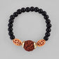 VOJ Rudraksh Black Beaded Elasticated Bracelet - Swadesiicart