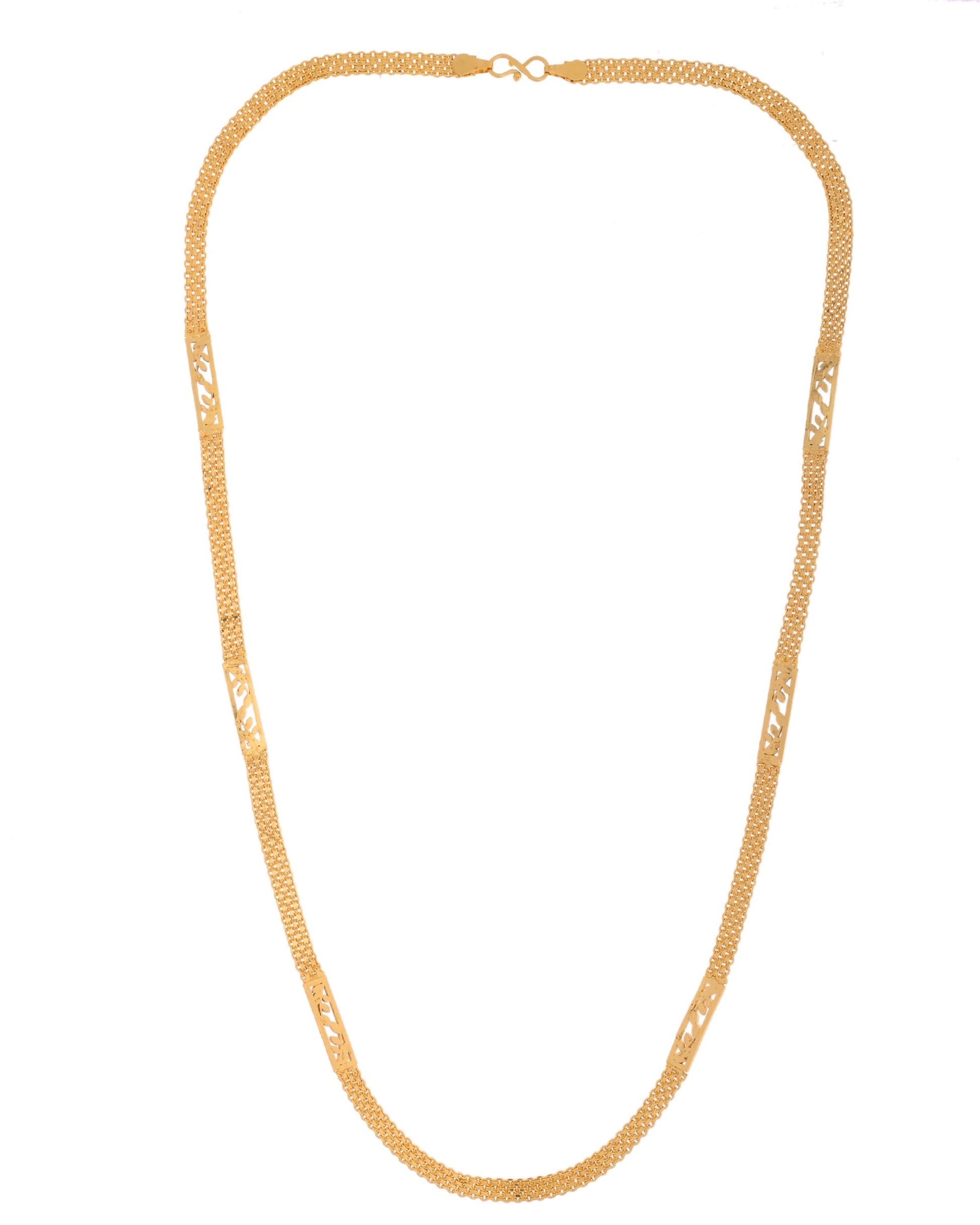 VOJ Men Designer Stainless Steel Gold Polished Classic Chain - Swadesiicart