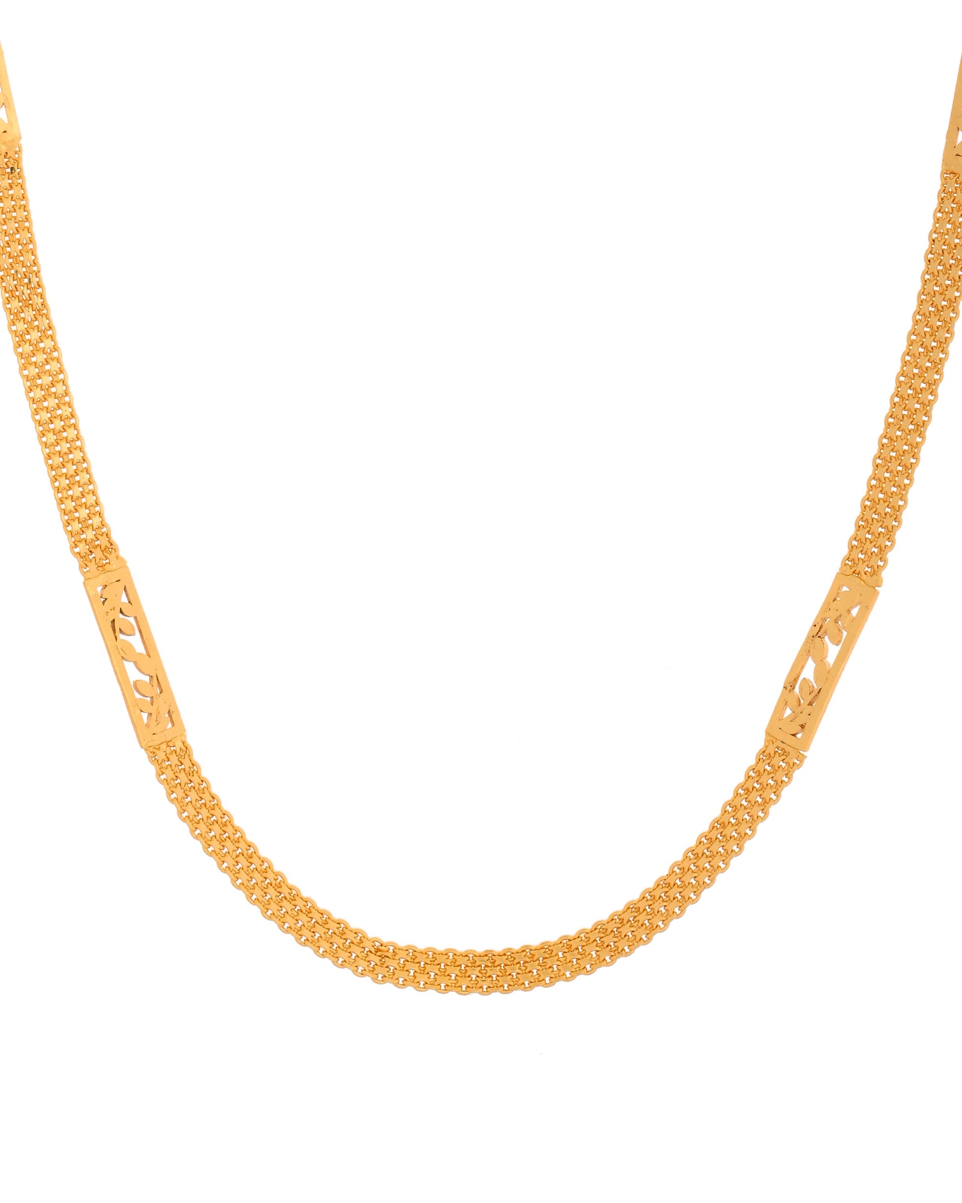 VOJ Men Designer Stainless Steel Gold Polished Classic Chain - Swadesiicart