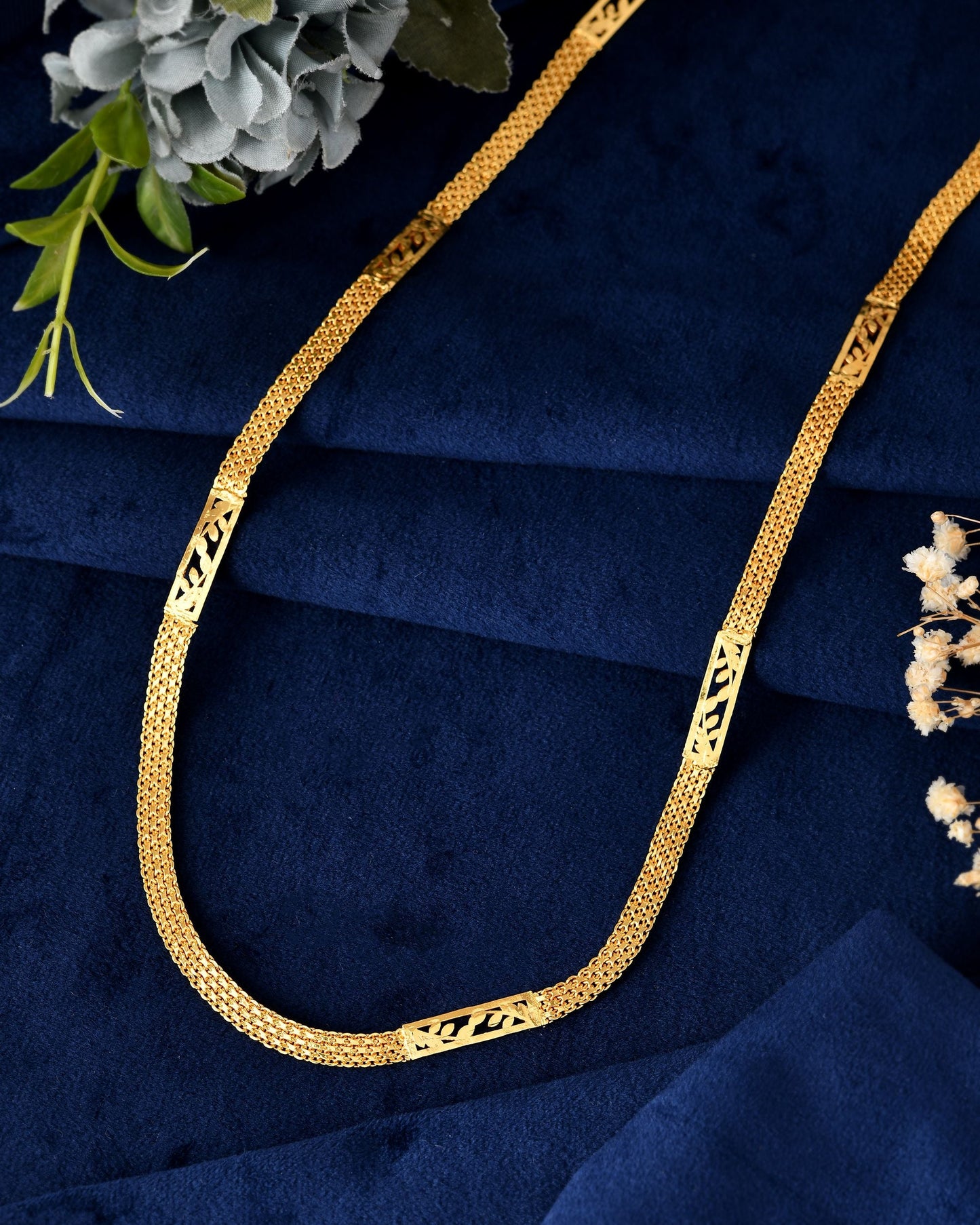 VOJ Men Designer Stainless Steel Gold Polished Classic Chain - Swadesiicart