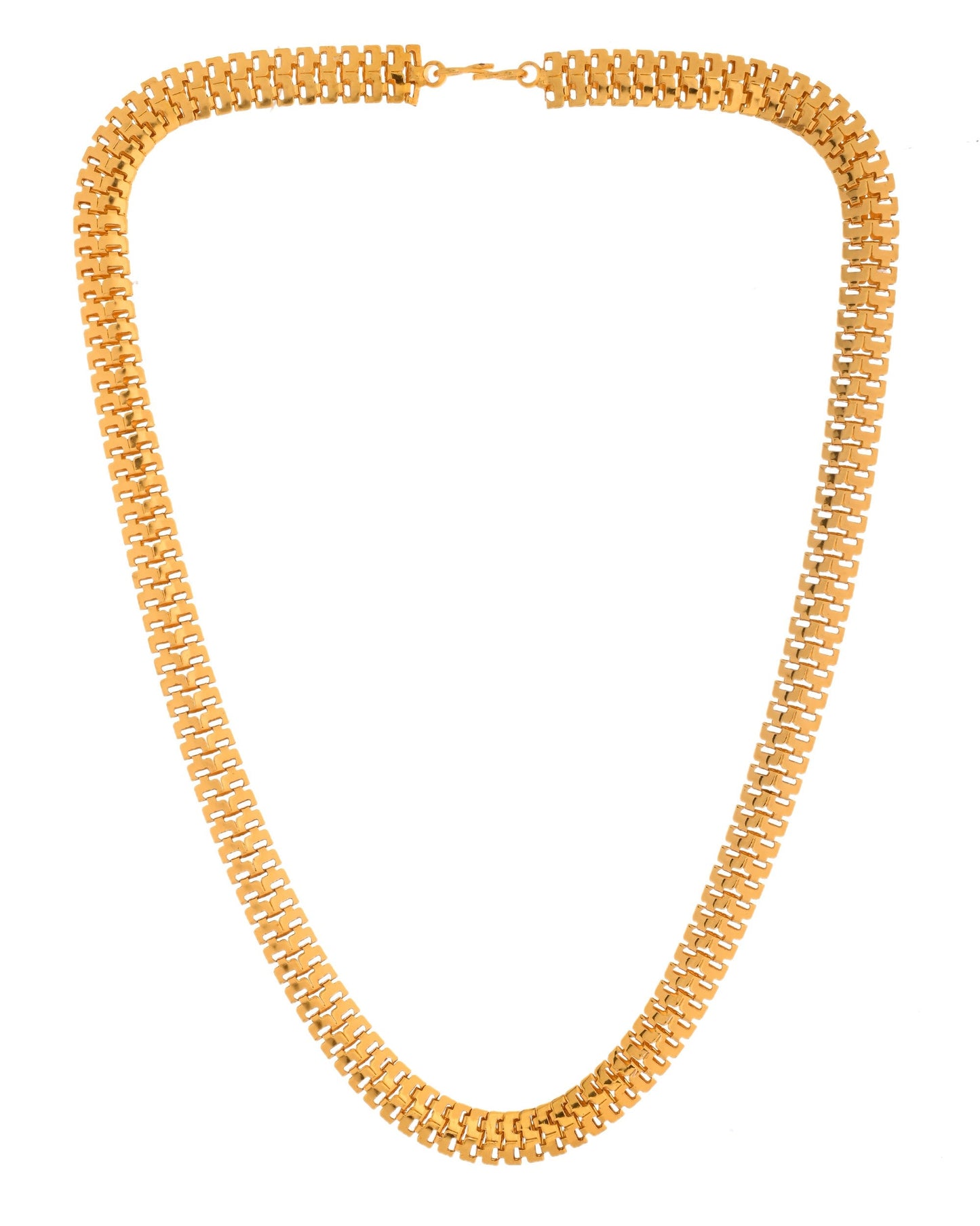 VOJ Stainless Steel Men Gold Polished Thick Chain - Swadesiicart