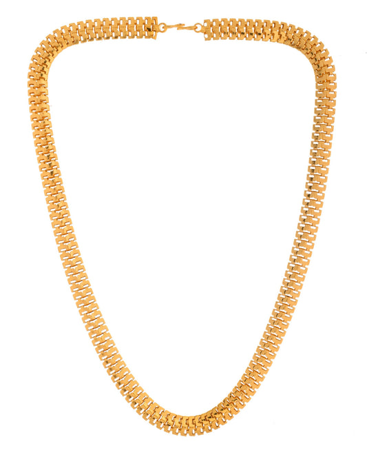 VOJ Stainless Steel Men Gold Polished Thick Chain - Swadesiicart