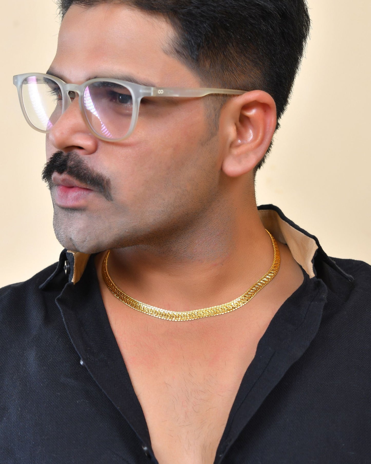 VOJ Gold Polished Minimal Chain For Men - Swadesiicart
