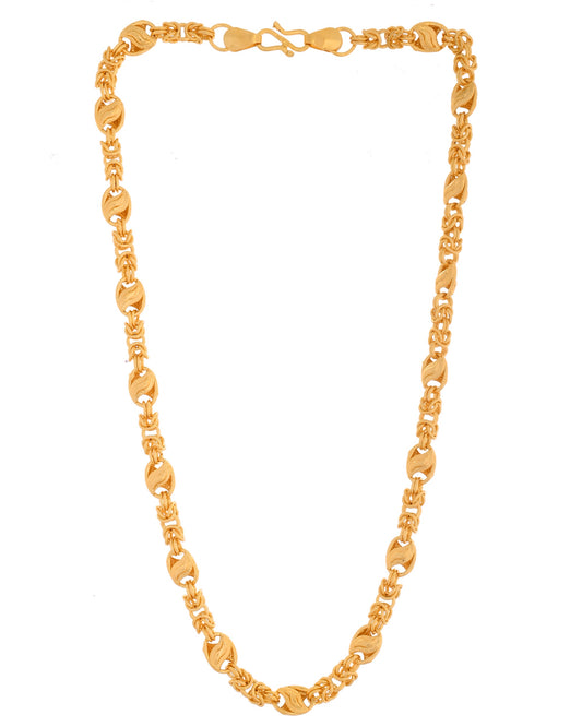 VOJ Gold Polished Designer Stainless Steel Chain For Men - Swadesiicart