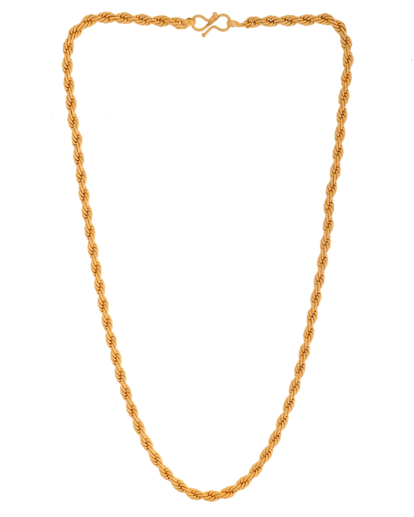VOJ Gold Polished Twisted Stainless Steel Chain For Men - Swadesiicart