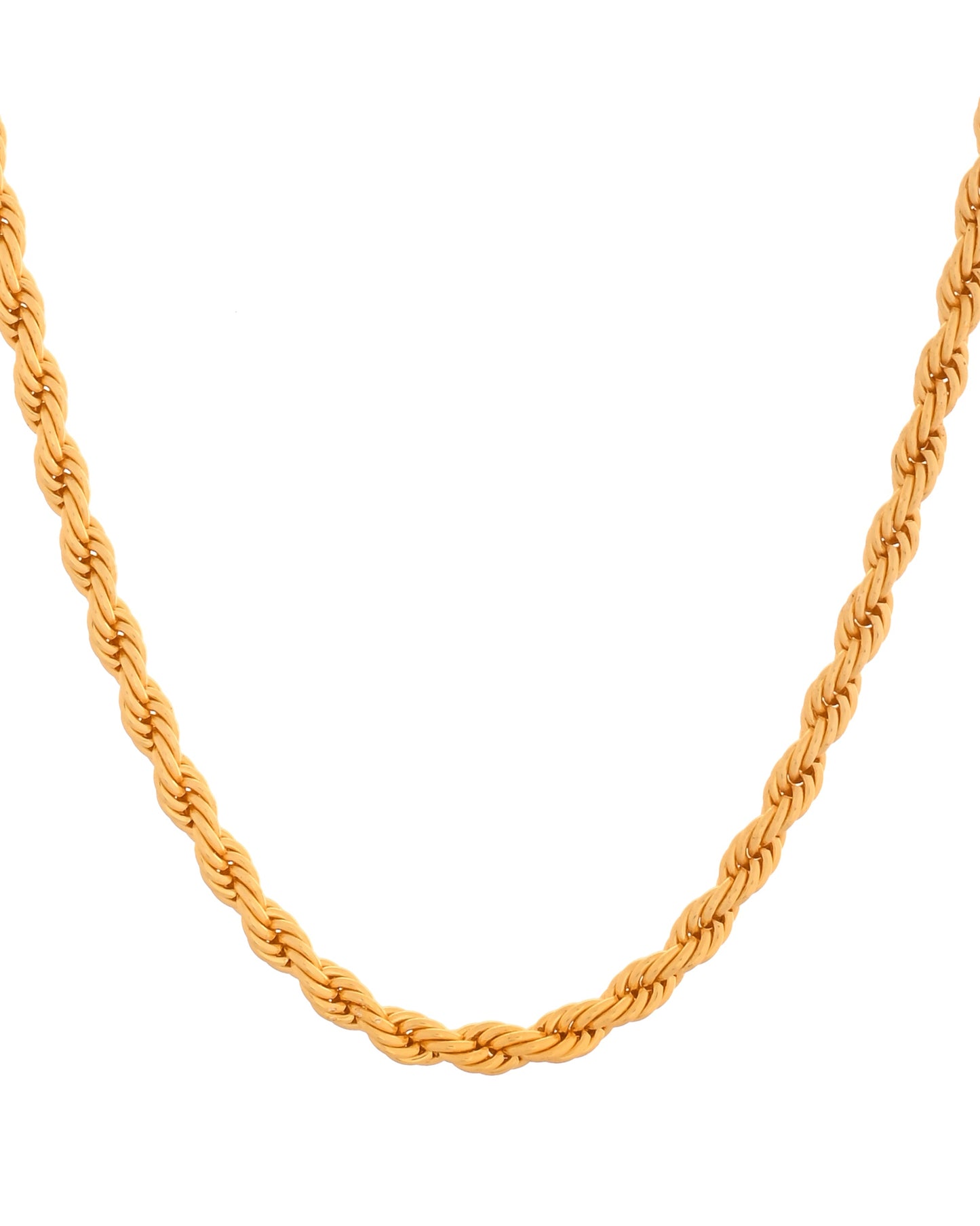 VOJ Gold Polished Twisted Stainless Steel Chain For Men - Swadesiicart