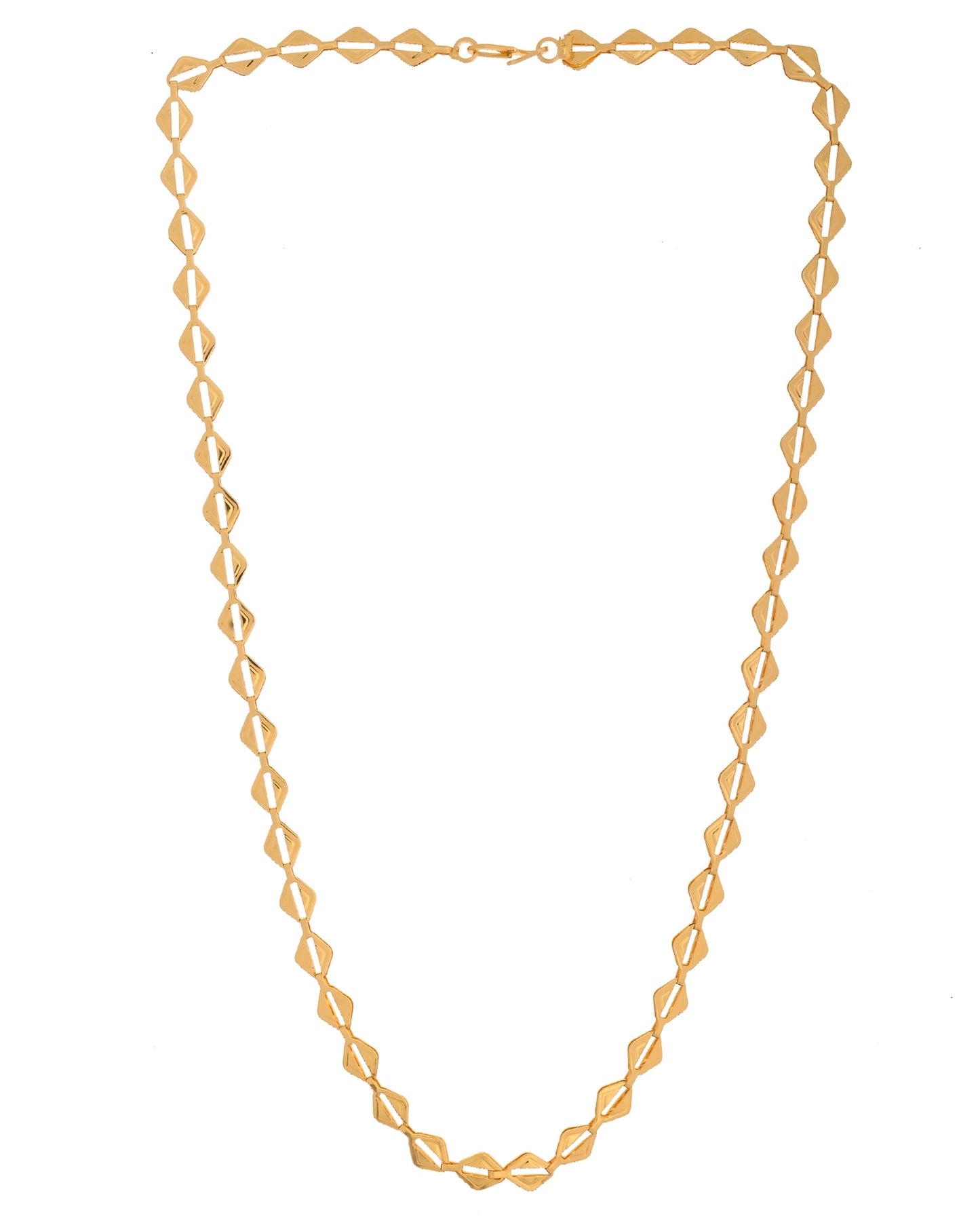 VOJ Gold Polished Geometrical Shaped Stainless Steel Chain For Women - Swadesiicart