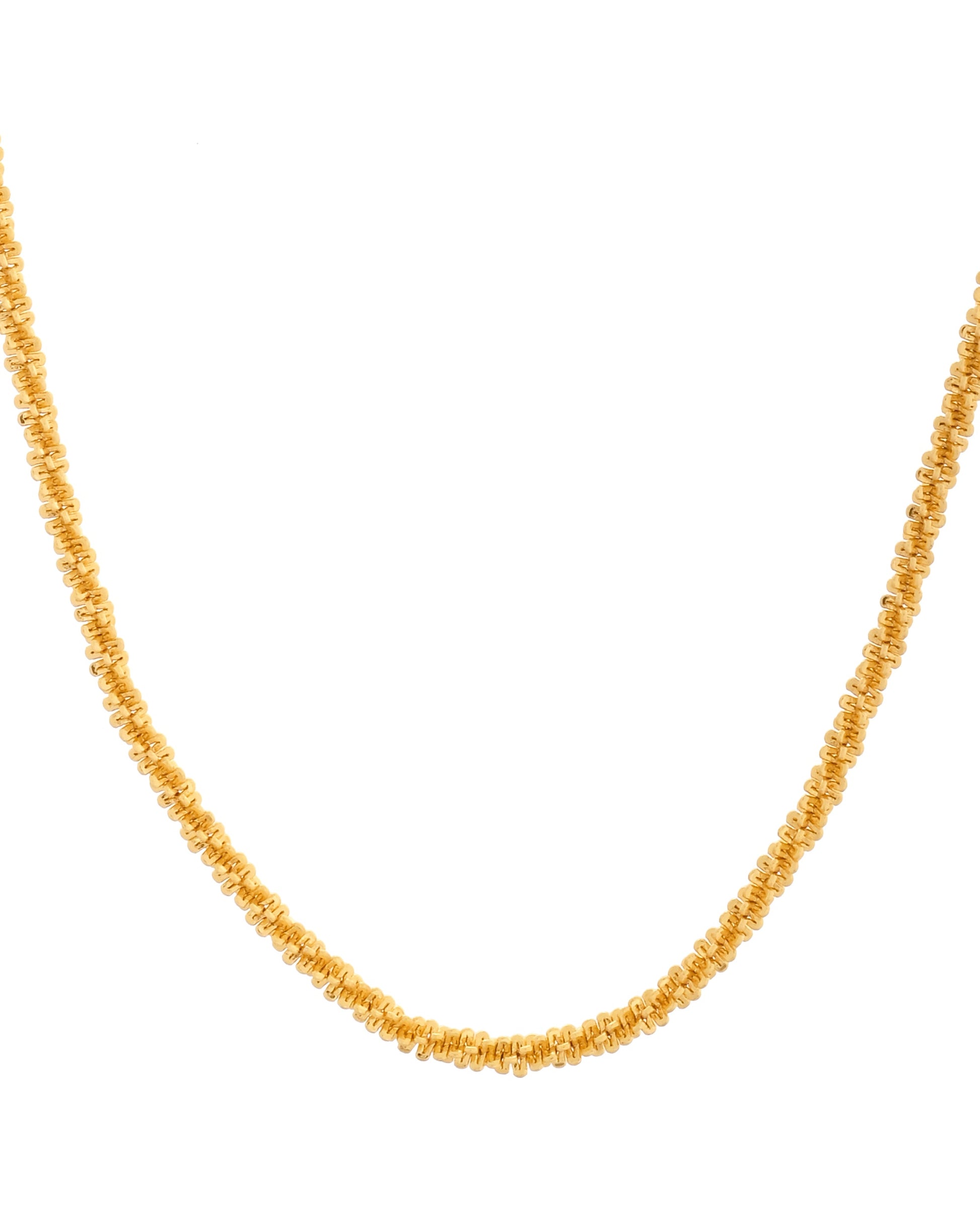 VOJ Men Gold Polished Twisted Stainless Steel Minimal Chain - Swadesiicart