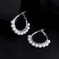 VOJ White Pearl Silver Plated Hoops Earrings - Swadesiicart