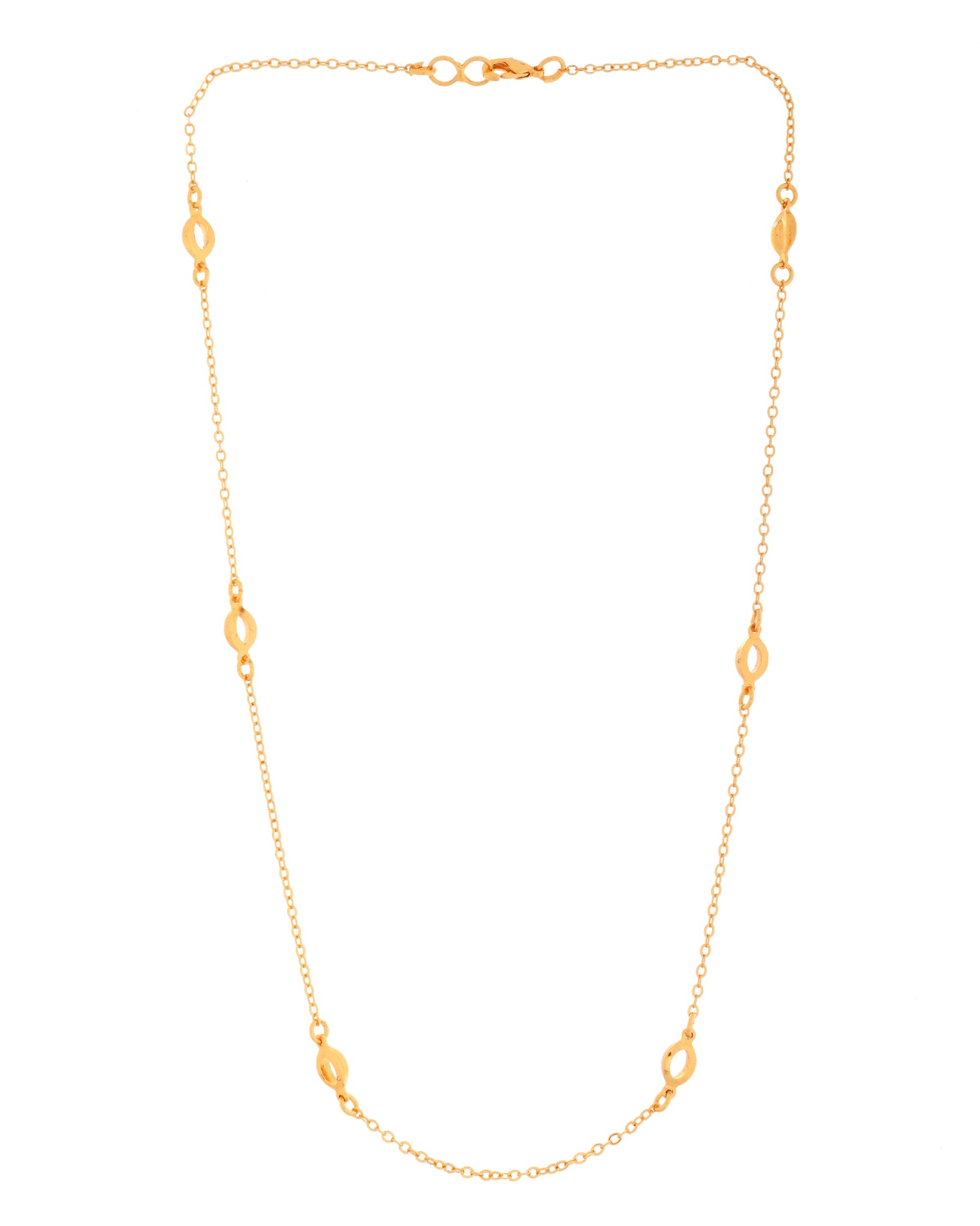 VOJ Gold Polished Minimal Designer Chain For Women - Swadesiicart