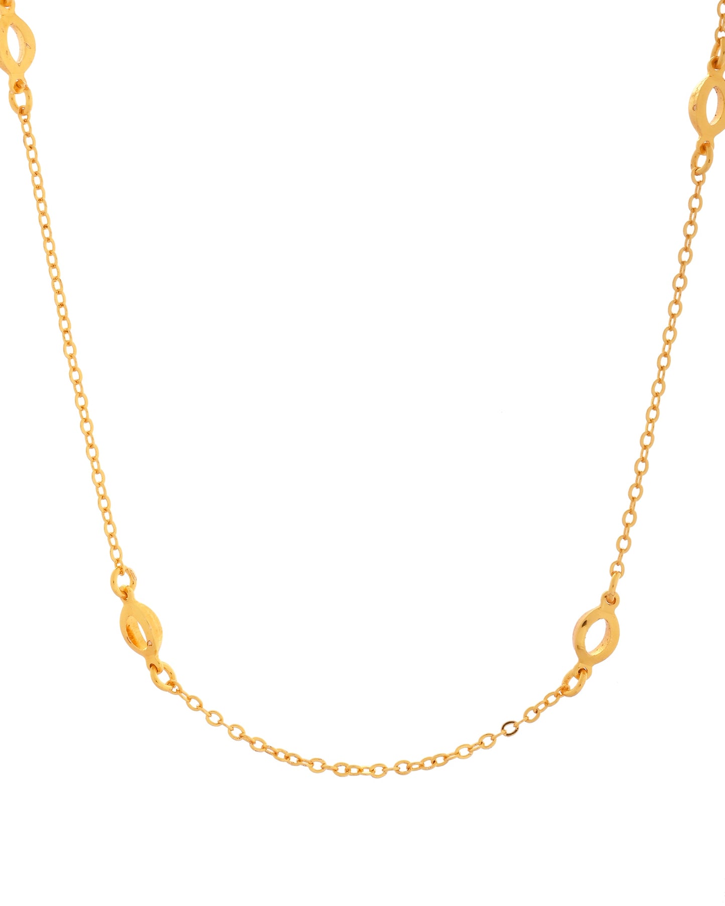 VOJ Gold Polished Minimal Designer Chain For Women - Swadesiicart