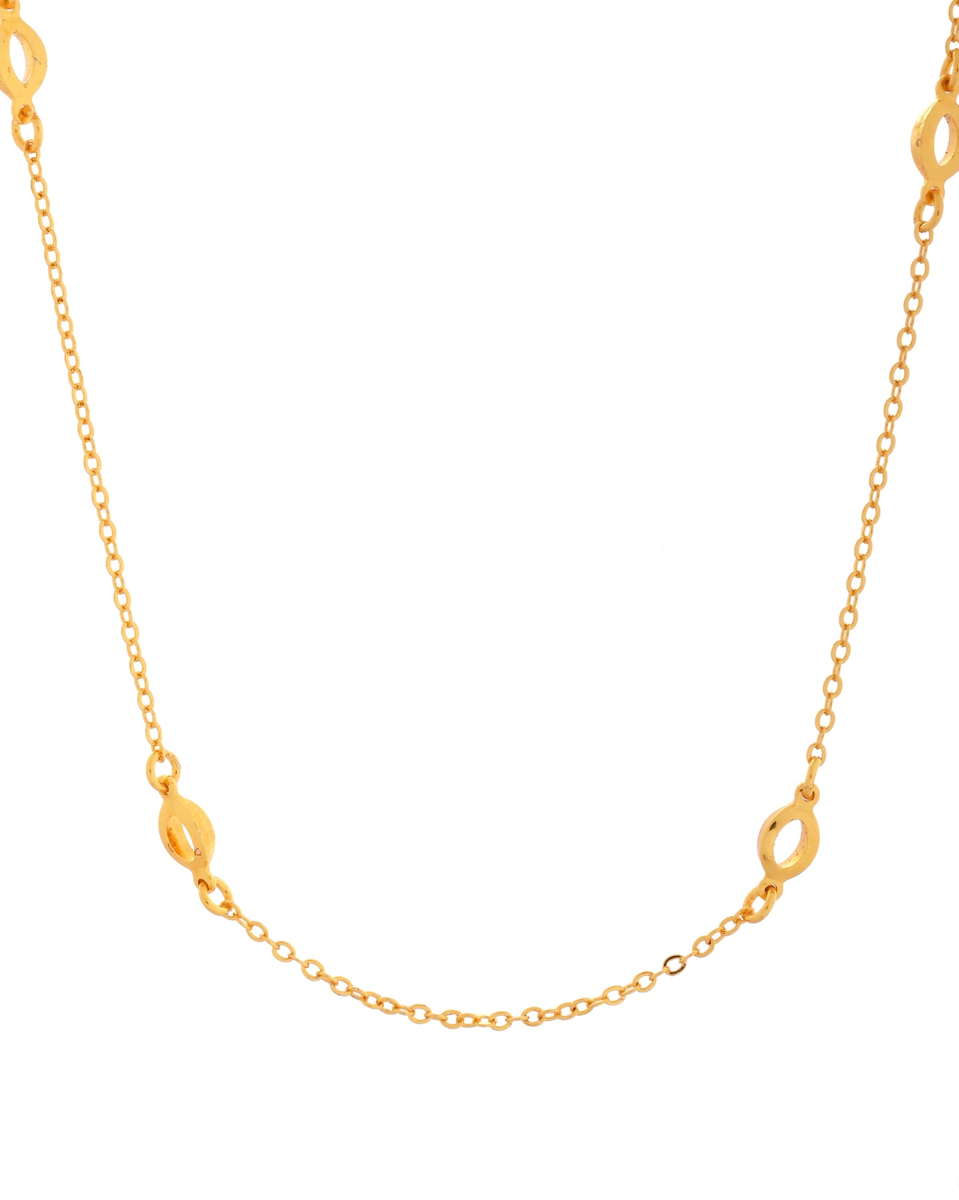 VOJ Gold Polished Minimal Designer Chain For Women - Swadesiicart