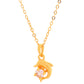 VOJ Gold Polished Chain With Fish Shaped Stone Studded Pendant - Swadesiicart