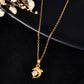 VOJ Gold Polished Chain With Fish Shaped Stone Studded Pendant - Swadesiicart