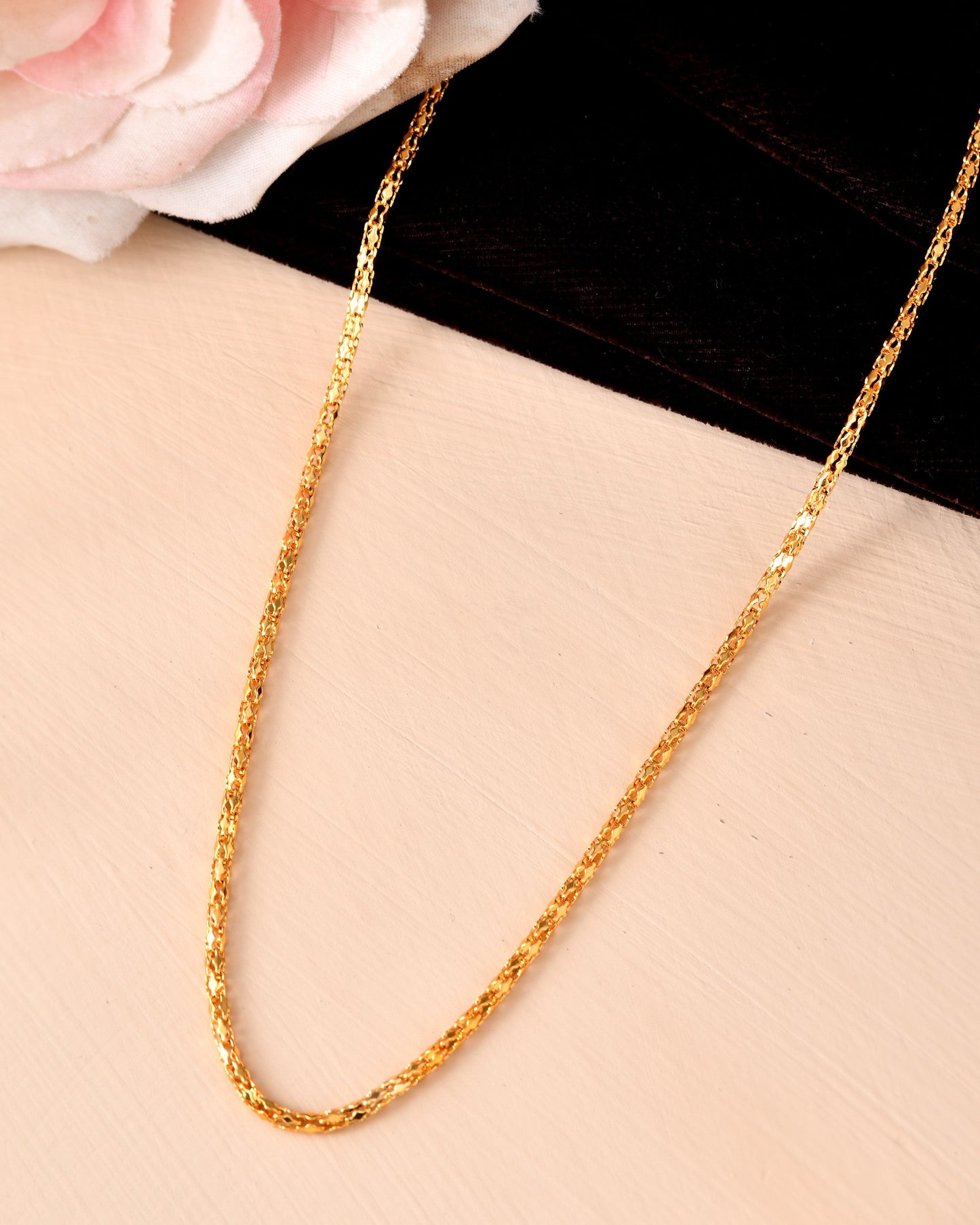 VOJ Women Gold Polished Stainless Steel Simple Chain - Swadesiicart