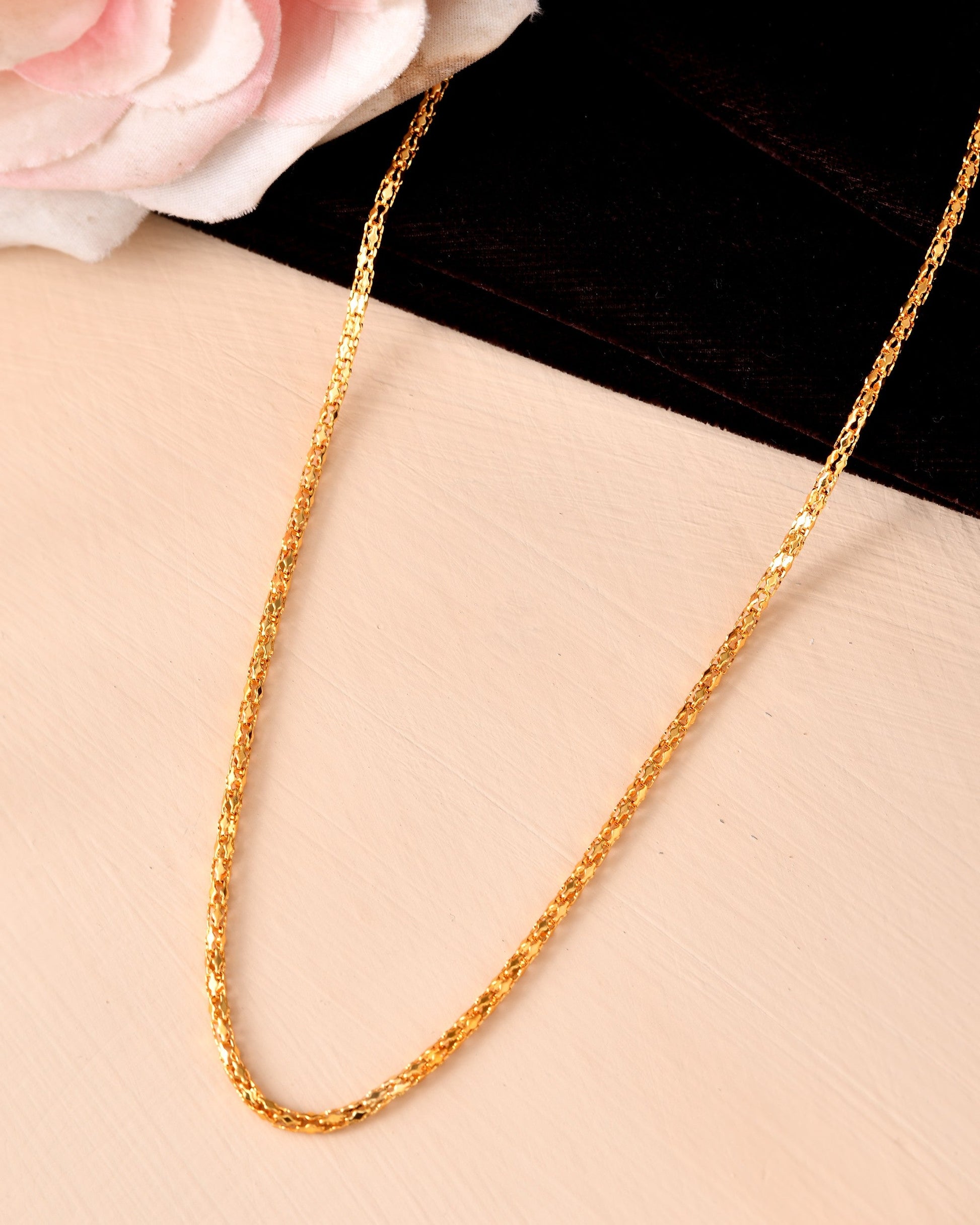 VOJ Women Gold Polished Stainless Steel Simple Chain - Swadesiicart