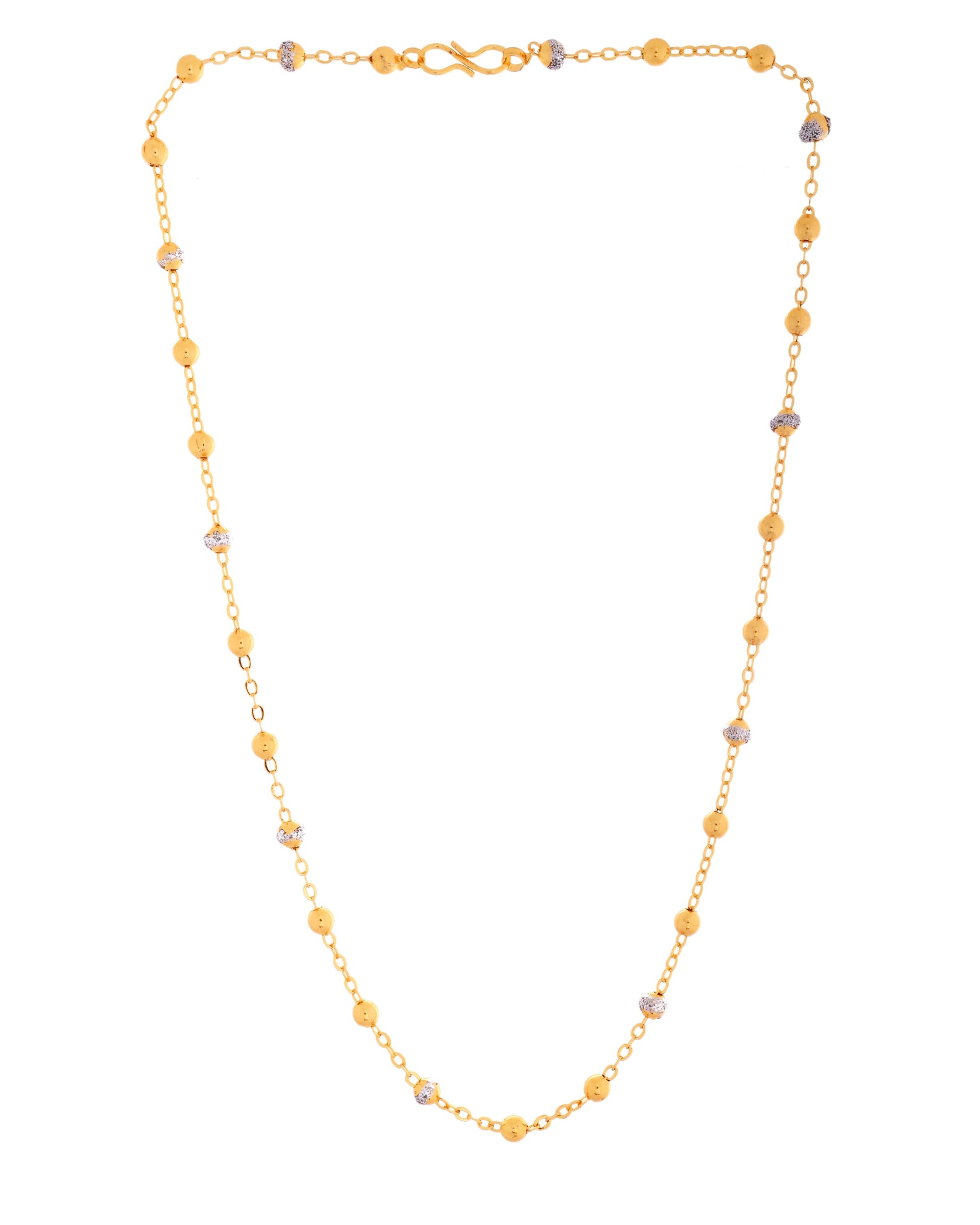 VOJ Stainless Steel Dual Toned Ball Chain For Women - Swadesiicart