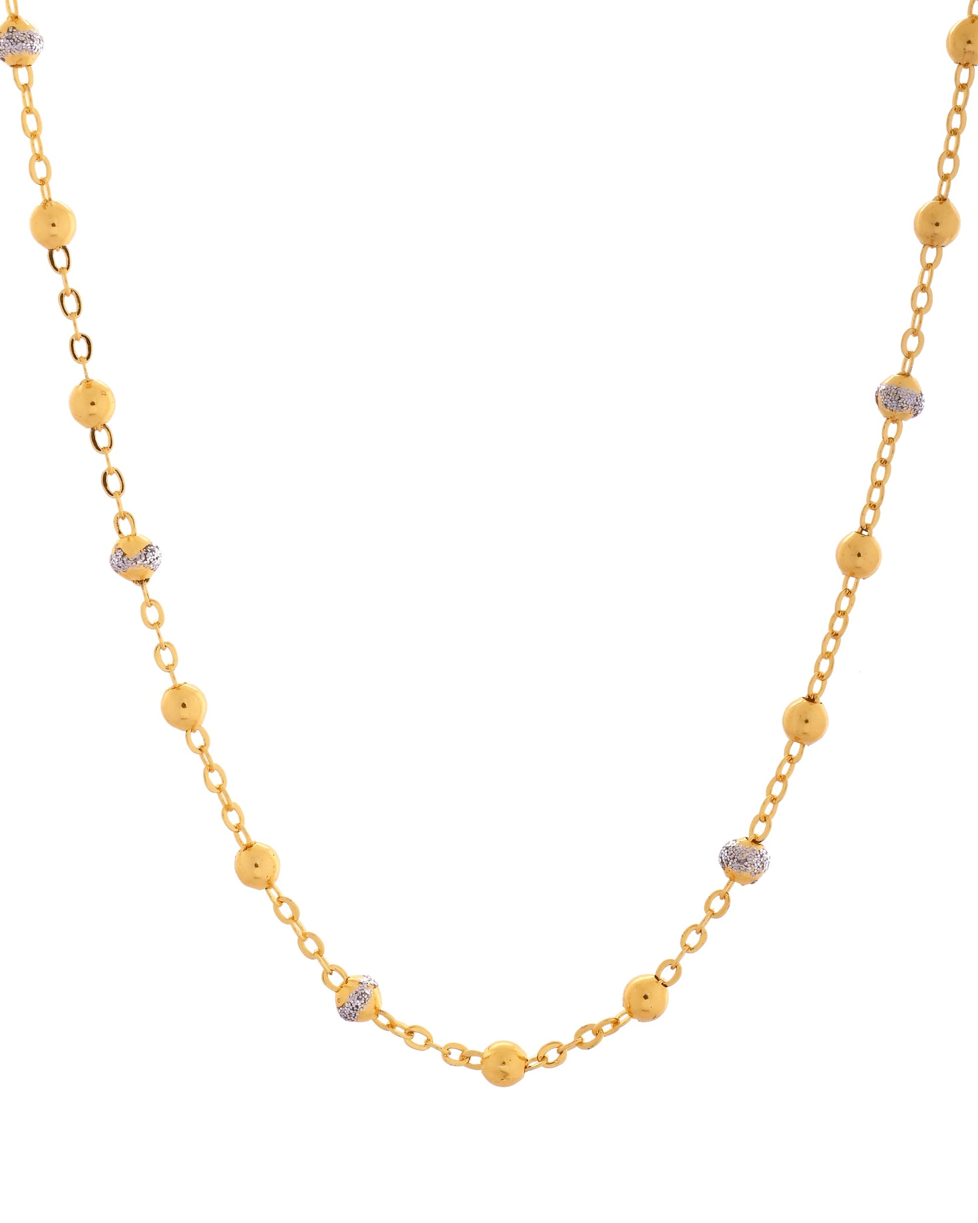 VOJ Stainless Steel Dual Toned Ball Chain For Women - Swadesiicart