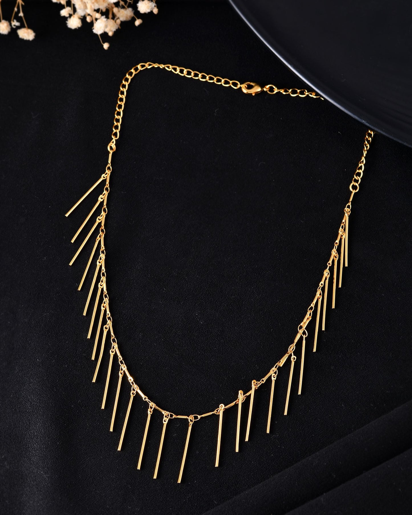 VOJ Women Gold Polished Statement Necklace - Swadesiicart