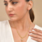 VOJ Rose Gold Polished Ad Studded Round Pendant With Chain - Swadesiicart