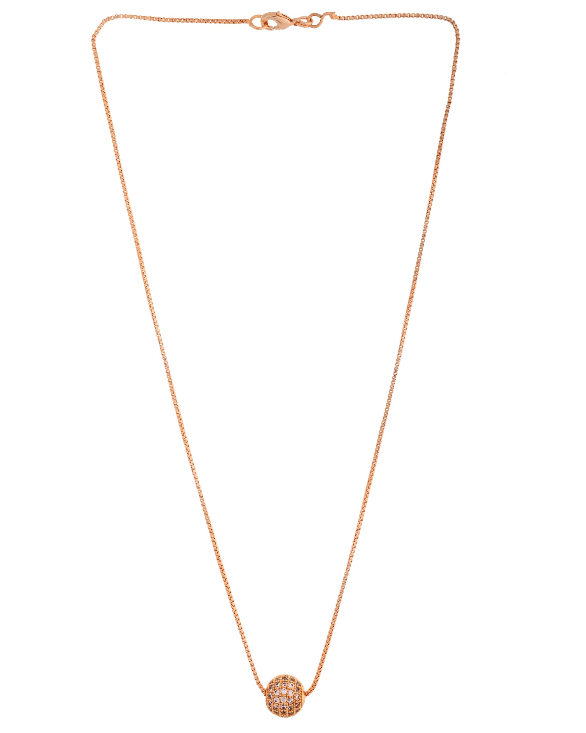 VOJ Gold Polished Women Stone Studded Designer Chain - Swadesiicart