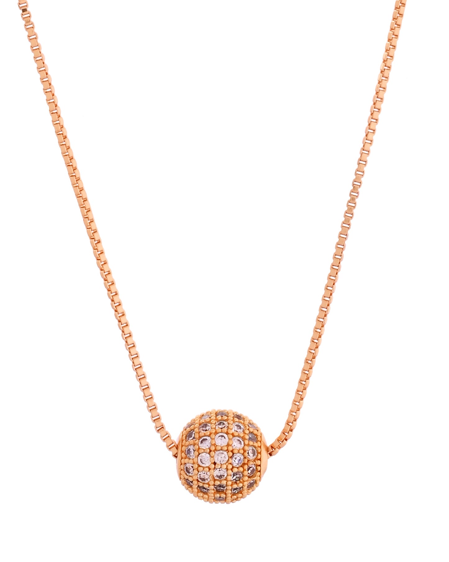 VOJ Gold Polished Women Stone Studded Designer Chain - Swadesiicart
