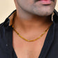 VOJ Stainless Steel Gold Polished Biscuit Shaped Classic Chain - Swadesiicart