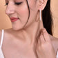 VOJ White Pearl Gold-Polished Hoops Earrings - Swadesiicart