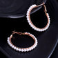 VOJ White Pearl Gold-Polished Hoops Earrings - Swadesiicart