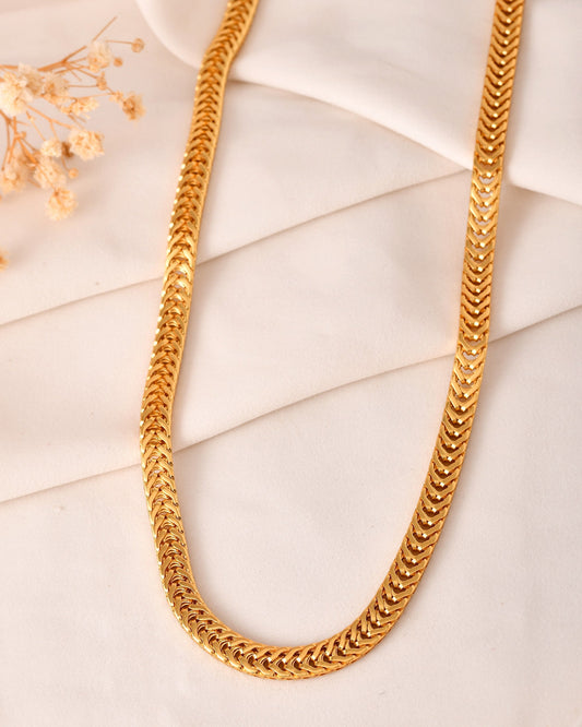 VOJ Stainless Steel Classic Linked Gold Polished Chain - Swadesiicart