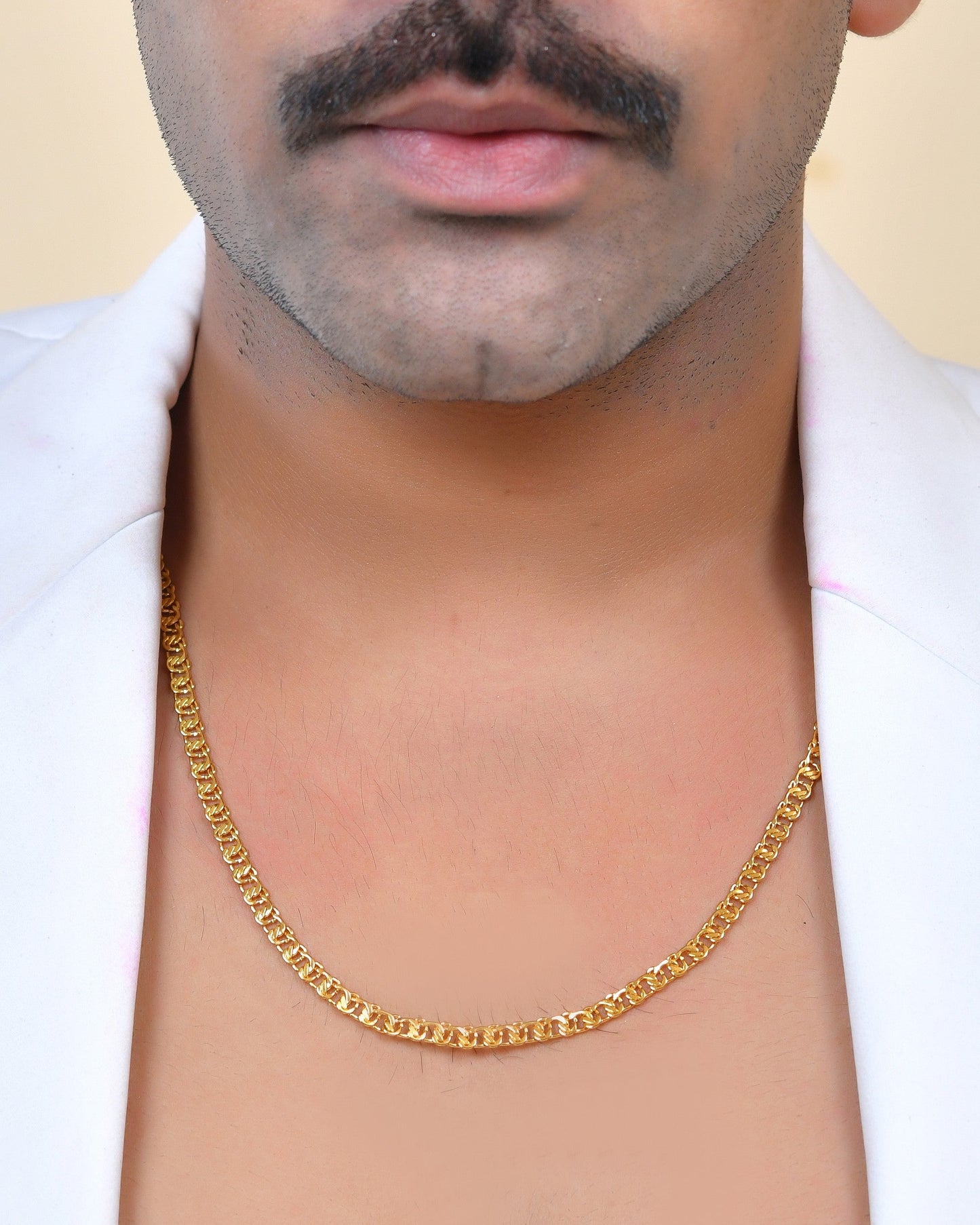 VOJ Stainless Steel Designer Gold Polished Chain For Men - Swadesiicart