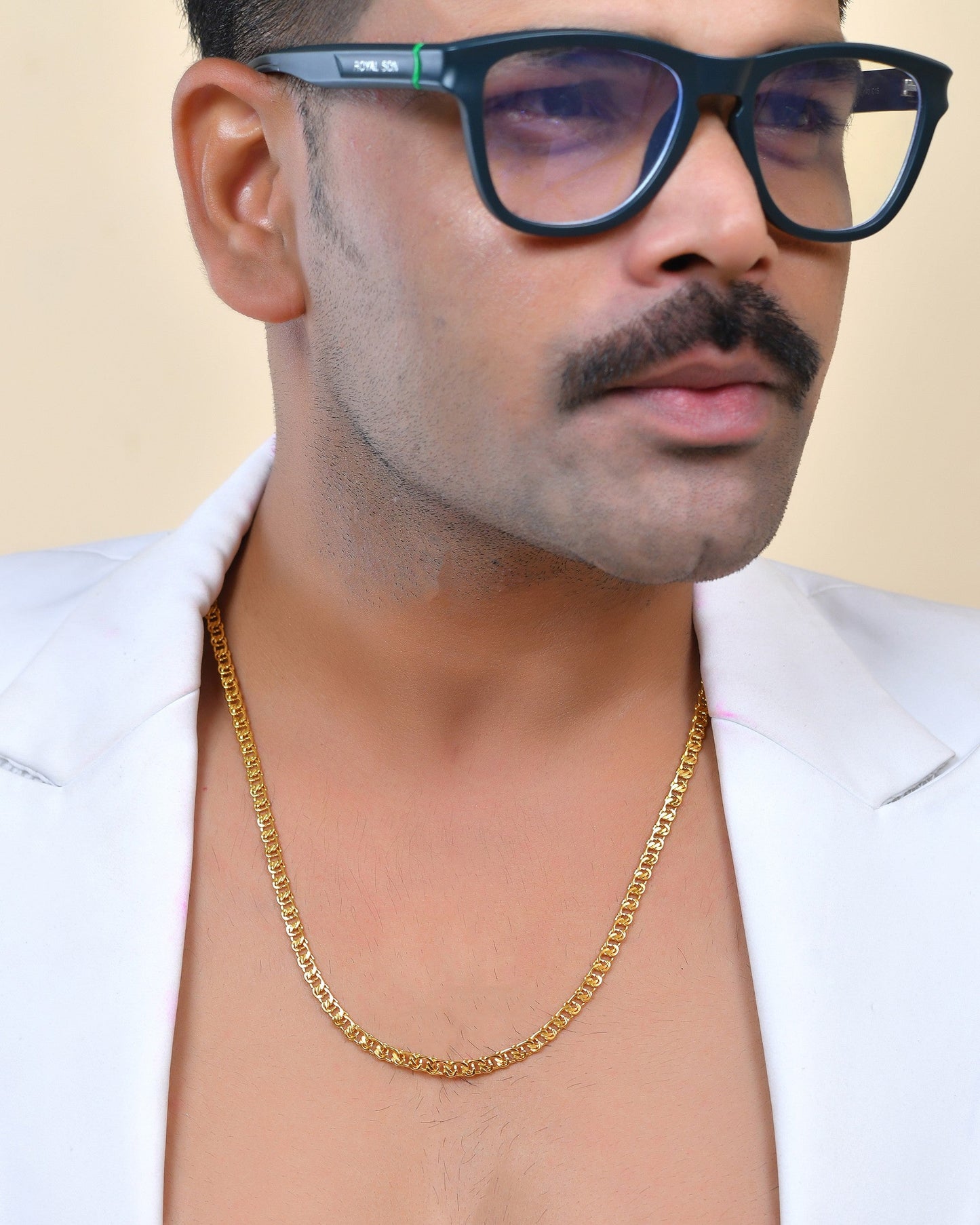 VOJ Stainless Steel Designer Gold Polished Chain For Men - Swadesiicart