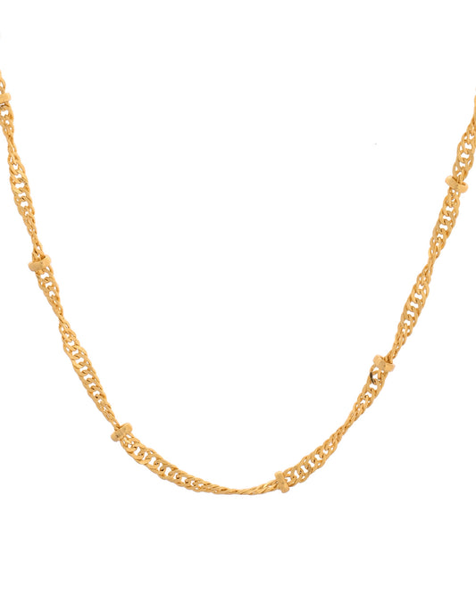VOJ Women Stainless Steel Twisted Gold Polished Chain - Swadesiicart