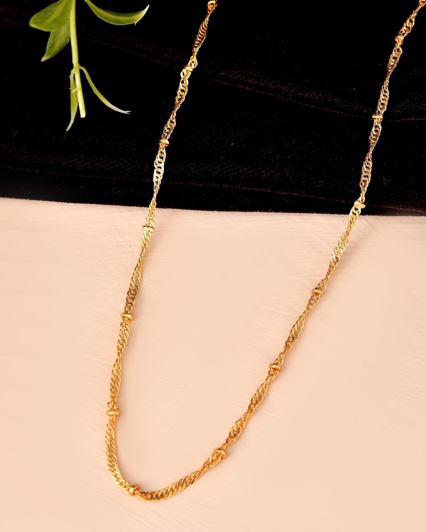 VOJ Women Stainless Steel Twisted Gold Polished Chain - Swadesiicart