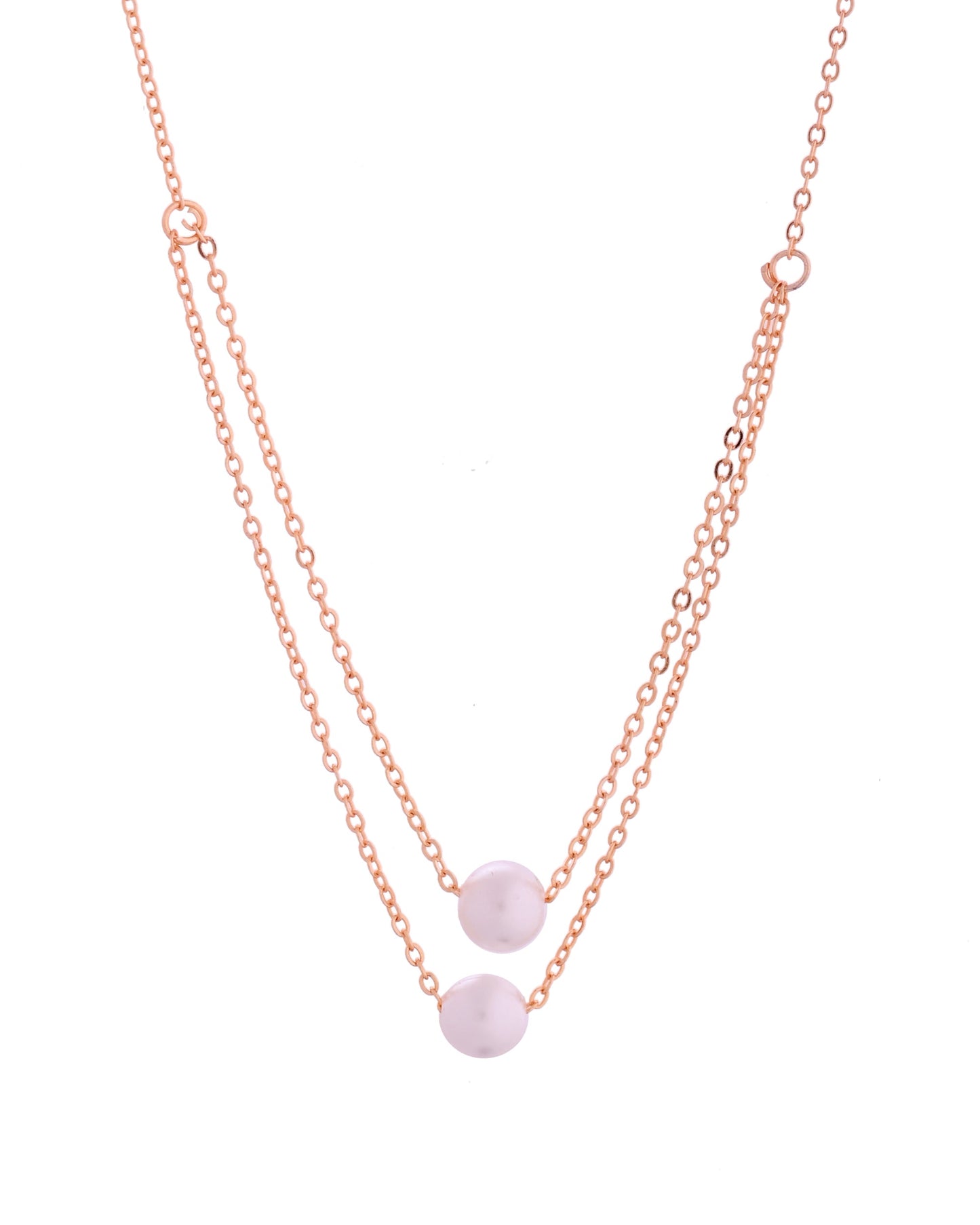 VOJ Gold Polished Pearl Studded Multi Layer Chain - Swadesiicart