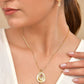 VOJ Gold Polished Teardrop Shaped Pendant With Chain Set - Swadesiicart
