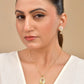 VOJ Gold Polished Teardrop Shaped Pendant With Chain Set - Swadesiicart
