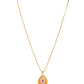 VOJ Gold Polished Teardrop Shaped Pendant With Chain Set - Swadesiicart