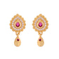VOJ Gold Polished Teardrop Shaped Pendant With Chain Set - Swadesiicart