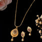 VOJ Gold Polished Teardrop Shaped Pendant With Chain Set - Swadesiicart