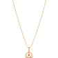 VOJ Gold Polished Circular Pendant With Chain And Earrings Set - Swadesiicart