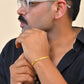 VOJ Men Stainless Steel Gold Polished Handcrafted Bracelet - Swadesiicart