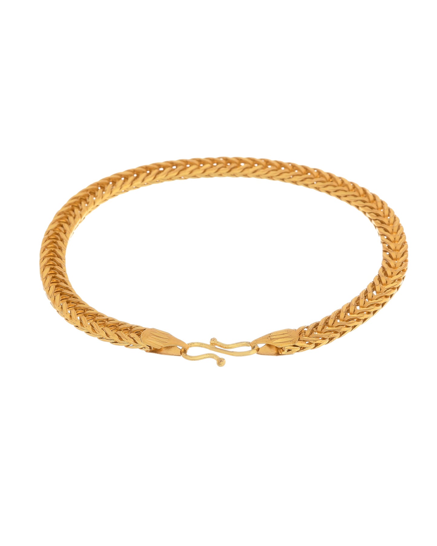VOJ Men Gold Polished Stainless Steel Linked Bracelet - Swadesiicart