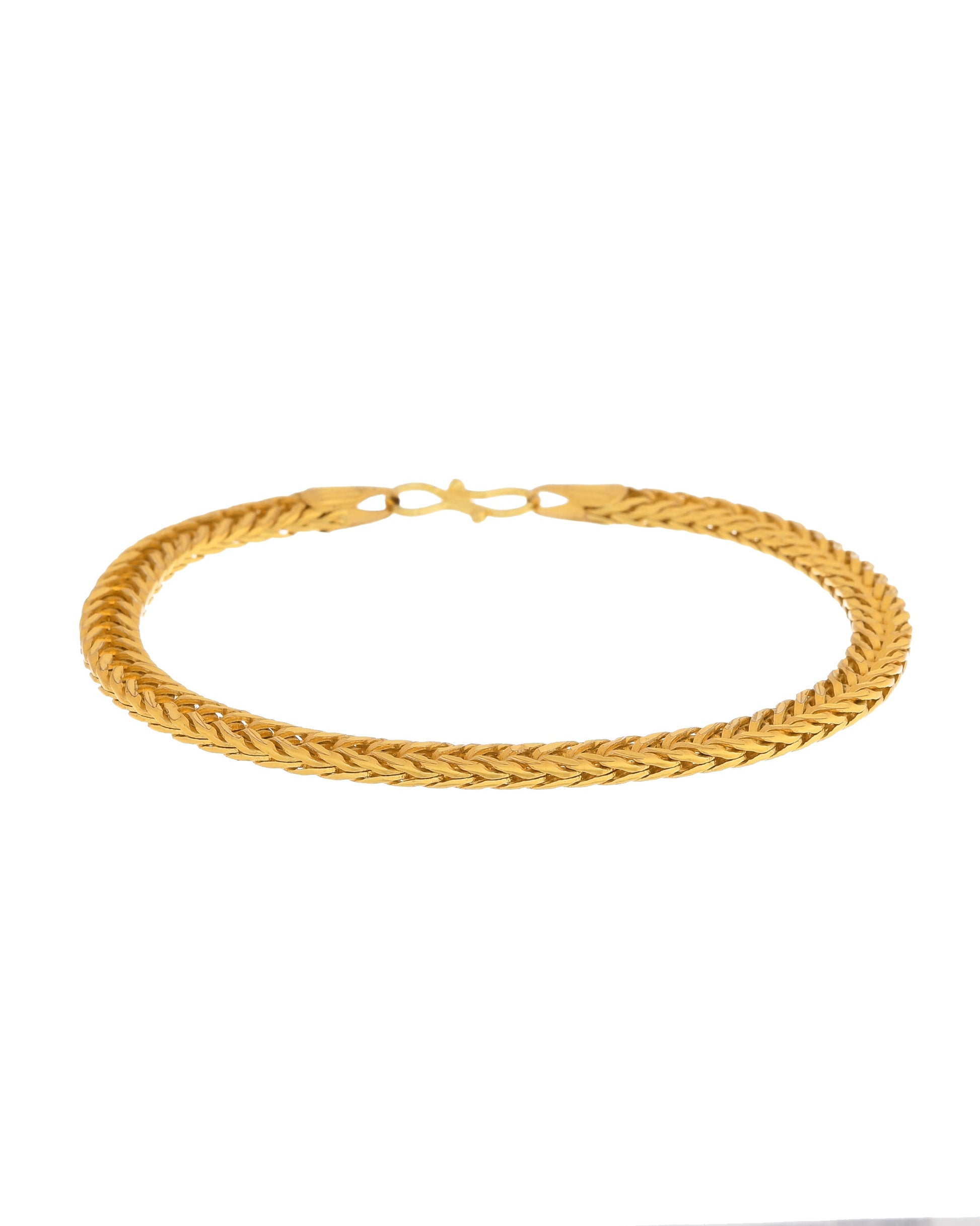 VOJ Men Gold Polished Stainless Steel Linked Bracelet - Swadesiicart