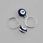 VOJ Silver Plated Contemporary Evel Eye Drop Earrings - Swadesiicart