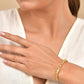 VOJ Women Gold Polished Heart Shaped Stone Studded Link Bracelet - Swadesiicart
