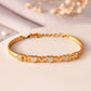 VOJ Women Gold Polished Heart Shaped Stone Studded Link Bracelet - Swadesiicart