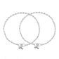 VOJ Set Of 2 Silver Plated Stone Studded Anklet - Swadesiicart