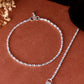 VOJ Set Of 2 Silver Plated Stone Studded Anklet - Swadesiicart